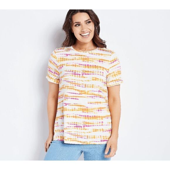 Jason Wu Tie Dye Crew Neck Short Sleeve Tee Women's Size XS - Picture 3 of 5